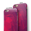 Pink and Bright Red Abstract Triangles iPhone 6/6s or 6/6s Plus 2-Piece Hybrid INK-Fuzed Case