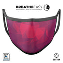 Pink and Bright Red Abstract Triangles - Made in USA Mouth Cover Unisex Anti-Dust Cotton Blend Reusable & Washable Face Mask with Adjustable Sizing for Adult or Child