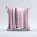 Pink and Brown Fashion Stripes ink-Fuzed Decorative Throw Pillow