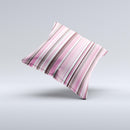 Pink and Brown Fashion Stripes ink-Fuzed Decorative Throw Pillow