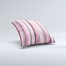 Pink and Brown Fashion Stripes ink-Fuzed Decorative Throw Pillow