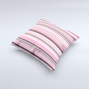 Pink and Brown Fashion Stripes ink-Fuzed Decorative Throw Pillow