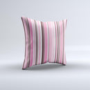 Pink and Brown Fashion Stripes ink-Fuzed Decorative Throw Pillow