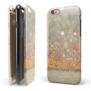 Pink and Gold Shimmering Lights iPhone 6/6s or 6/6s Plus 2-Piece Hybrid INK-Fuzed Case