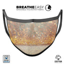 Pink and Gold Shimmering Lights  - Made in USA Mouth Cover Unisex Anti-Dust Cotton Blend Reusable & Washable Face Mask with Adjustable Sizing for Adult or Child