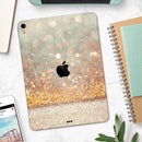 Pink and Gold Shimmering Lights  - Full Body Skin Decal for the Apple iPad Pro 12.9", 11", 10.5", 9.7", Air or Mini (All Models Available)