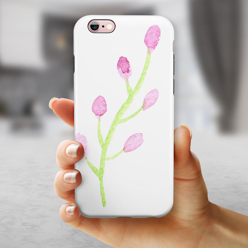Pink and Green Olive Branch iPhone 6/6s or 6/6s Plus 2-Piece Hybrid INK-Fuzed Case