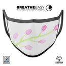 Pink and Green Olive Branch - Made in USA Mouth Cover Unisex Anti-Dust Cotton Blend Reusable & Washable Face Mask with Adjustable Sizing for Adult or Child