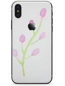 Pink and Green Olive Branch - iPhone X Skin-Kit