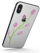 Pink and Green Olive Branch - iPhone X Skin-Kit