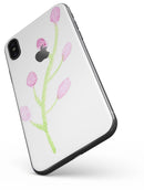 Pink and Green Olive Branch - iPhone X Skin-Kit