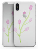 Pink and Green Olive Branch - iPhone X Skin-Kit