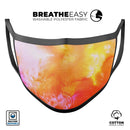 Pink and Orange Absorbed Watercolor Texture - Made in USA Mouth Cover Unisex Anti-Dust Cotton Blend Reusable & Washable Face Mask with Adjustable Sizing for Adult or Child