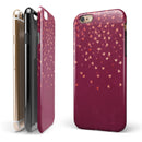 Pink and Orange Micro hearts Over Vintage Floral iPhone 6/6s or 6/6s Plus 2-Piece Hybrid INK-Fuzed Case