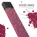 Pink and Orange Micro hearts Over Vintage Floral - Premium Decal Protective Skin-Wrap Sticker compatible with the Juul Labs vaping device