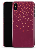 Pink and Orange Micro hearts Over Vintage Floral - iPhone X Clipit Case