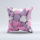 Pink and Purple Candy Hearts ink-Fuzed Decorative Throw Pillow