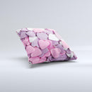 Pink and Purple Candy Hearts ink-Fuzed Decorative Throw Pillow