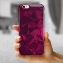 Pink and Red Geometric Triangles iPhone 6/6s or 6/6s Plus 2-Piece Hybrid INK-Fuzed Case