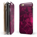 Pink and Red Geometric Triangles iPhone 6/6s or 6/6s Plus 2-Piece Hybrid INK-Fuzed Case