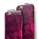 Pink and Red Geometric Triangles iPhone 6/6s or 6/6s Plus 2-Piece Hybrid INK-Fuzed Case