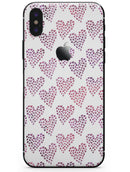Pink and Red Mini Hearts of a Whole  - iPhone X Skin-Kit