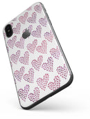 Pink and Red Mini Hearts of a Whole  - iPhone X Skin-Kit
