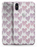 Pink and Red Mini Hearts of a Whole  - iPhone X Skin-Kit