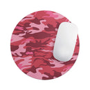 Pink and Red Tradtional Camouflage// WaterProof Rubber Foam Backed Anti-Slip Mouse Pad for Home Work Office or Gaming Computer Desk