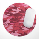 Pink and Red Tradtional Camouflage// WaterProof Rubber Foam Backed Anti-Slip Mouse Pad for Home Work Office or Gaming Computer Desk