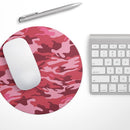 Pink and Red Tradtional Camouflage// WaterProof Rubber Foam Backed Anti-Slip Mouse Pad for Home Work Office or Gaming Computer Desk