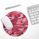 Pink and Red Tradtional Camouflage// WaterProof Rubber Foam Backed Anti-Slip Mouse Pad for Home Work Office or Gaming Computer Desk