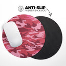 Pink and Red Tradtional Camouflage// WaterProof Rubber Foam Backed Anti-Slip Mouse Pad for Home Work Office or Gaming Computer Desk
