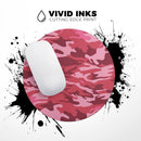 Pink and Red Tradtional Camouflage// WaterProof Rubber Foam Backed Anti-Slip Mouse Pad for Home Work Office or Gaming Computer Desk