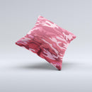 Pink and Red Tradtional Camouflage ink-Fuzed Decorative Throw Pillow