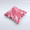 Pink and Red Tradtional Camouflage ink-Fuzed Decorative Throw Pillow