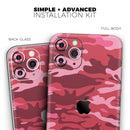 Pink and Red Tradtional Camouflage - Protective Skin Wrap & Decal – Compatible with iPhone SE to iPhone 17 Pro Max (All Models)