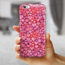 Pink and Red Watercolor Hearts iPhone 6/6s or 6/6s Plus 2-Piece Hybrid INK-Fuzed Case