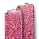 Pink and Red Watercolor Hearts iPhone 6/6s or 6/6s Plus 2-Piece Hybrid INK-Fuzed Case