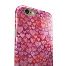 Pink and Red Watercolor Hearts iPhone 6/6s or 6/6s Plus 2-Piece Hybrid INK-Fuzed Case