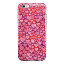 Pink and Red Watercolor Hearts iPhone 6/6s or 6/6s Plus 2-Piece Hybrid INK-Fuzed Case