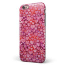 Pink and Red Watercolor Hearts iPhone 6/6s or 6/6s Plus 2-Piece Hybrid INK-Fuzed Case