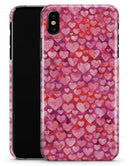 Pink and Red Watercolor Hearts - iPhone X Clipit Case