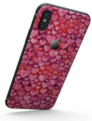 Pink and Red Watercolor Hearts - iPhone X Skin-Kit