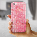 Pink and Red Watercolor Squares iPhone 6/6s or 6/6s Plus 2-Piece Hybrid INK-Fuzed Case