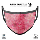 Pink and Red Watercolor Squares - Made in USA Mouth Cover Unisex Anti-Dust Cotton Blend Reusable & Washable Face Mask with Adjustable Sizing for Adult or Child