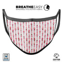 Pink and Red Watercolor Triangle Pattern V2 - Made in USA Mouth Cover Unisex Anti-Dust Cotton Blend Reusable & Washable Face Mask with Adjustable Sizing for Adult or Child