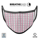 Pink and Silver Diamonds All Over - Made in USA Mouth Cover Unisex Anti-Dust Cotton Blend Reusable & Washable Face Mask with Adjustable Sizing for Adult or Child