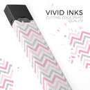 Pink_and_Silver_Glitter_0015_chevron - Premium Decal Protective Skin-Wrap Sticker compatible with the Juul Labs vaping device