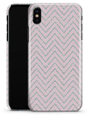 Pink and Silver Glitter Chevron - iPhone X Clipit Case